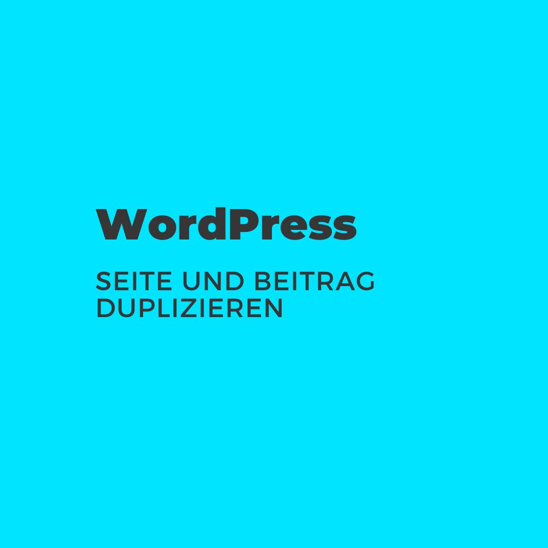 WordPress Seite duplizieren